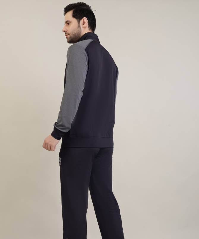 Men's contrast sleeve high neck tracksuit set - Image 2