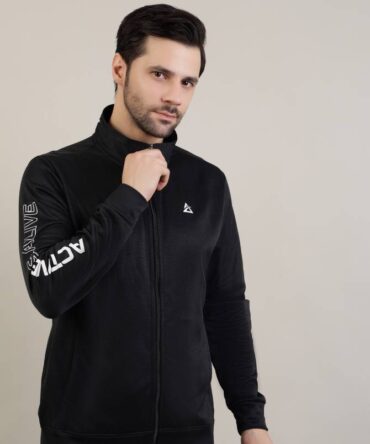 Men's Zipper fleece jacket Black