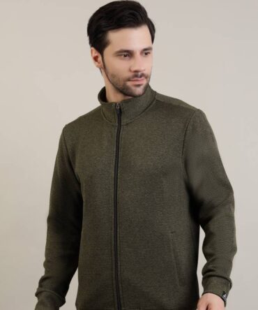 Men's PREMIUM TEXTURED FULL ZIP JACKET olive