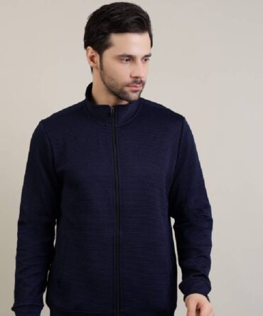 Men's PREMIUM TEXTURED FULL ZIP JACKET Navy