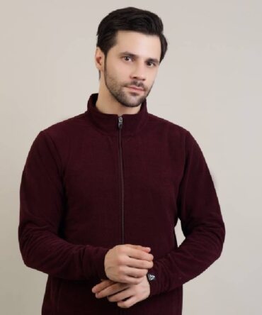Men's PREMIUM TEXTURED FULL ZIP JACKET Wine