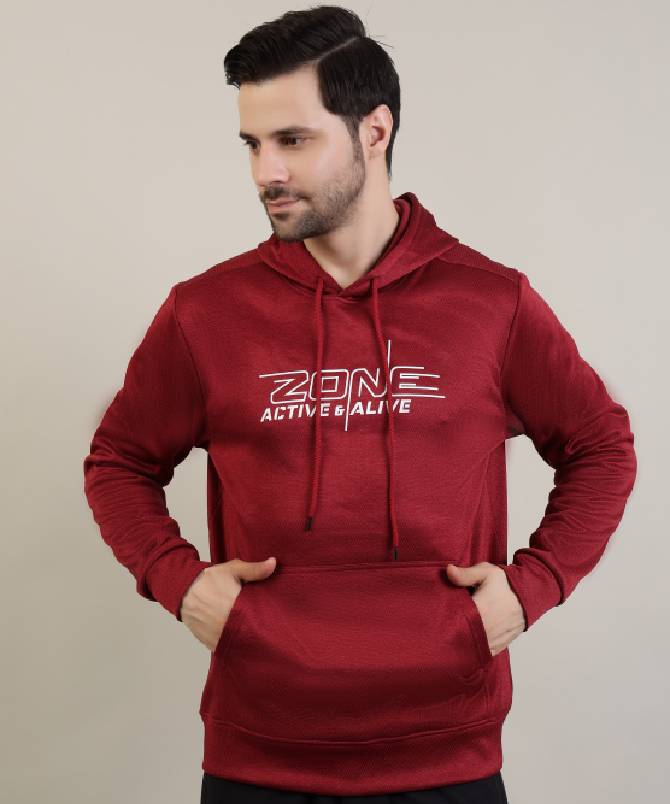 Men's Hoodie - ZONE by Active N Alive maroon