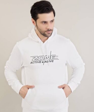 Men's Hoodie - ZONE by Active N Alive White