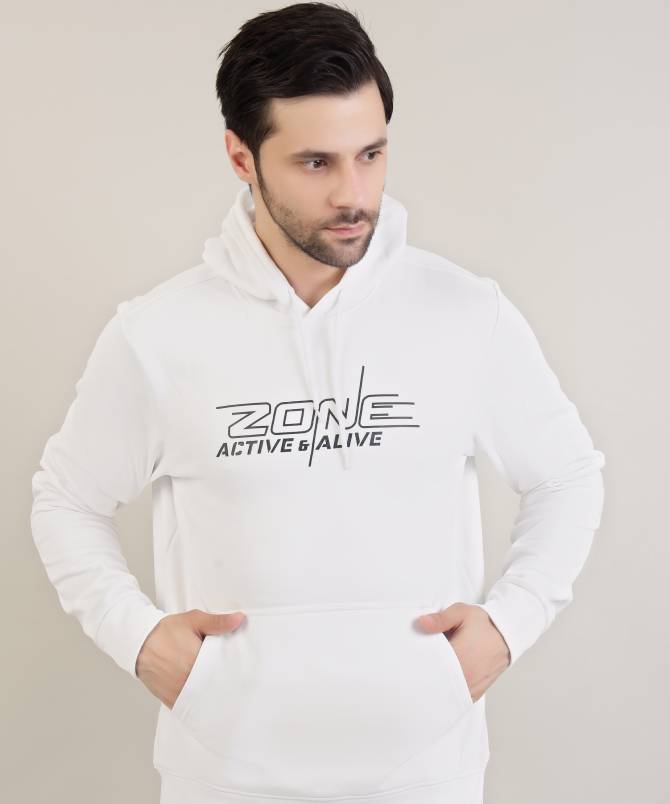 Men's Hoodie - ZONE by Active N Alive White