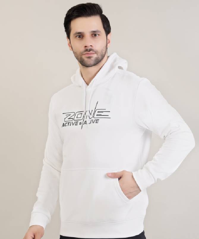 Men's Hoodie - ZONE by Active N Alive White - Image 3