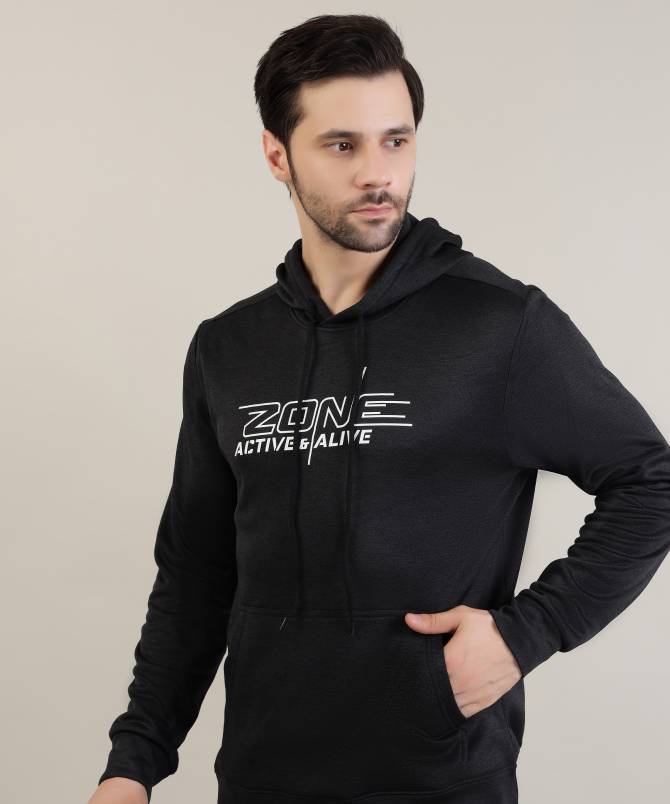 Men's Hoodie - ZONE by Active N Alive Balck - Image 3