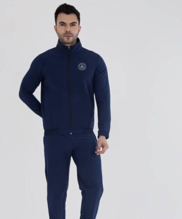 Men's classic navy high neck woven tracksuit set