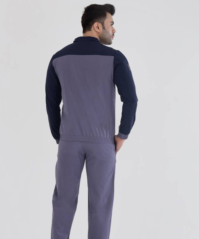 Men's v panel high neck woven tracksuit set - Image 4