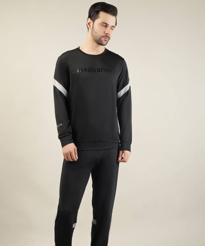 Men's athletic crew neck sweatshirt with track pant set