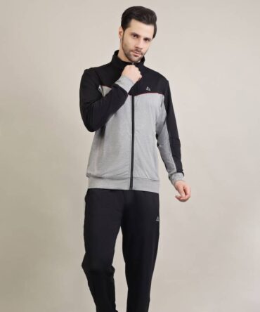 Men' colur block high neck tracksuit set
