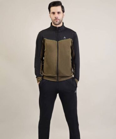 Men' colur block high neck tracksuit set