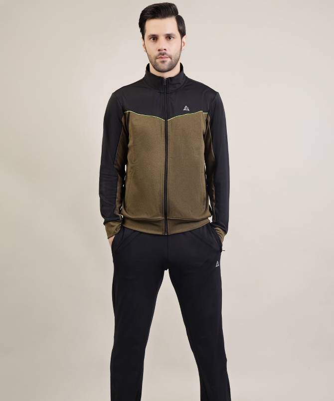 Men' colur block high neck tracksuit set