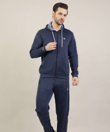 Men's hooded fleece full zip tracksuit set