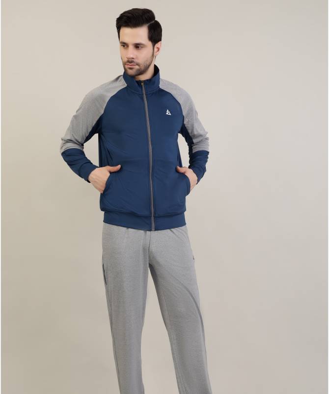Men's contrast high neck tracksuit set - Image 3