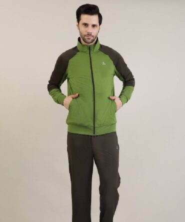 Men's contrast high neck tracksuit set
