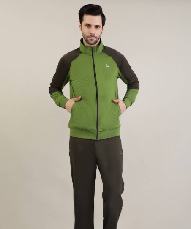 Men's contrast high neck tracksuit set
