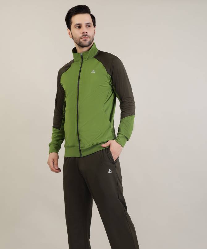 Men's contrast high neck tracksuit set - Image 4