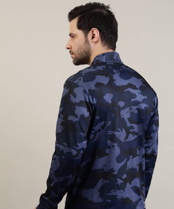 Men's grey full sleeve performance half zip t shirt - Image 2